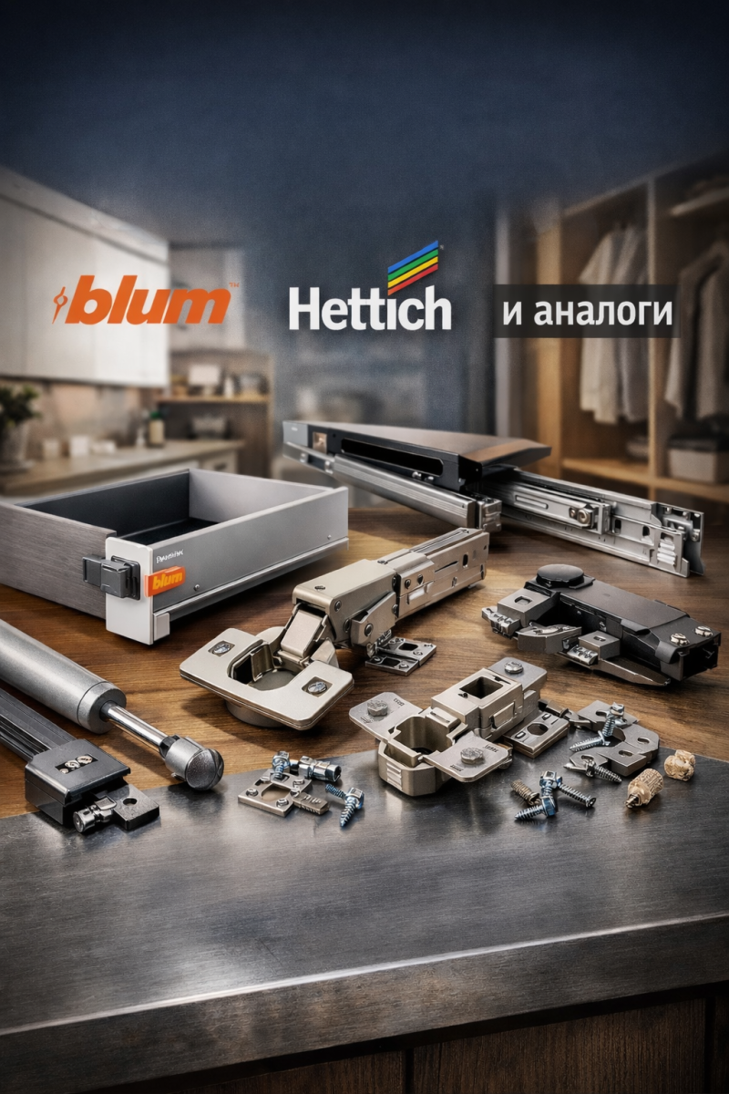 Топ-3 брендов фурнитуры для кухни и шкафов: Blum, Hettich и аналоги - что выбрать
